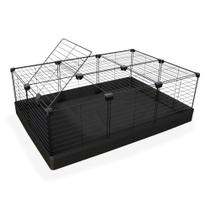 Cercado 60x90x30 Cm Branco com Teto Tela 2,5x15cm Bandeja Nylon Preto Cercado 60x90x30 Cm Branco com Teto Tela 2,5x15cm Bandeja Nylon Preto