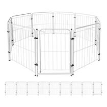 Cercado 8 Módulos Portão 83cm Utilyse Branco Preto para Pet Cães Cachorros Gatos Coelhos