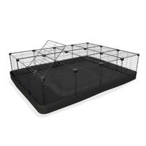 Cercado 90x120x30 Cm Preto com Teto Tela 2,5x15cm Bandeja Nylon Preto