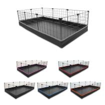Cercado Aramado 60x120cm Preto com Bandeja Higiênica Nylon Cinza