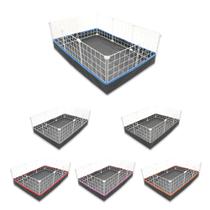 Cercado Aramado 60x90cm Branco com Bandeja Higiênica Nylon Azul Cercado Aramado 60x90cm Branco com Bandeja Higiênica Nylon Azul