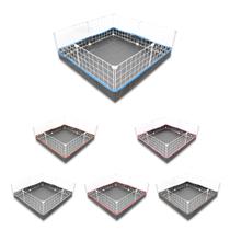 Cercado Aramado 80x80cm Branco com Bandeja Higiênica Nylon Azul