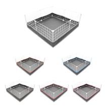 Cercado Aramado 80x80cm Branco com Bandeja Higiênica Nylon Cinza