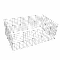 Cercado Aramado para Cachorro Coelho Porquinho da Índia 90x150x60cm Branco Gaiola Pequenos Pets