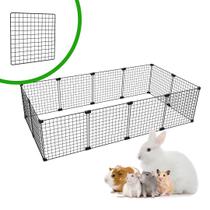 Cercado Aramado Pet Porquinho da Índia Hamster Twister 60x120x30 Malha 2,5x2,5 Preto