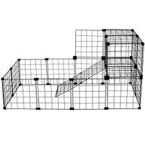 Cercado Aramado Porquinho da Índia 2 Andares Teto 60x120x60cm Preto