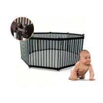 Cercado baby multiuso em pvc e polietileno - kit 8 módulos - preto e azul