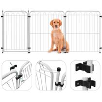 Cercado Cães 196cm 2 Modulos e Portão Canil Cerca Metal Pet
