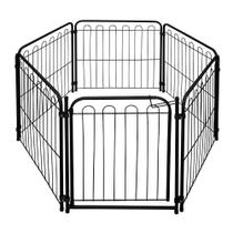 Cercado Cães Canil Pet Cão Cachorro 5 Módulos + Portão Preto