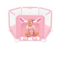 Cercado Cercadinho Quadrado Berço Baby Coelhinho Rosa Infantil