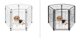 Cercado Chiqueirinho para Pet 4 Módulos Portão 83cm Utilyse Branco Preto Cães Cachorros Gatos