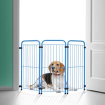 Cercado Dobrável Pet Max Portátil Cachorro Cães 75 cm Azul