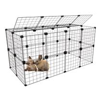 Cercado Gaiola para Coelho Porquinho da Índia 60x120x60cm com Teto Preto Cachorro Pequeno Porte Cercado Gaiola para Coelho Porquinho da Índia 60x120x60cm com Teto Preto Cachorro Pequeno Porte