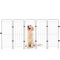 Cercado Grande Dobrável 98cm 5 Modulos Pet Portatil Branco Cercado Grande Dobrável 98cm 5 Modulos Pet Portatil Branco