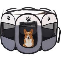 Cercado Grande Tenda Pet Dobrável Portátil Cão Gato Cinza