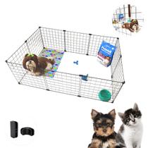 Cercado Modular Pet 10 Telas Tela Aramada 40x40cm Coelho Gato Cachorro Porquinho Resistente Seguro