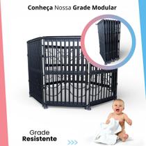 Cercado Modular Resolve com 4 Módulos com Ventosas para Pets e Criança 80 cm