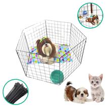 Cercado Móvel 6 Telas 40x40cm Tela Aramada Gaiola Modular Pet Coelho Cachorro Gato Portátil