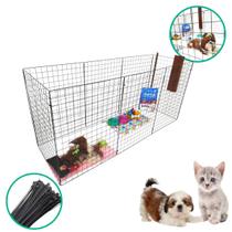 Cercado Móvel 8 Telas 60x80cm Modular Tela Aramada Espaço Ideal para Pets Pequenos