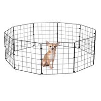 Cercado Móvel Cachorro Gato Pequeno Porte Porquinho da Índia 10 Telas de 30x30cm Preto