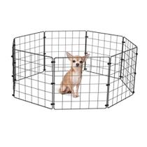 Cercado Móvel Cachorro Gato Pequeno Porte Porquinho da Índia 8 Telas de 30x30cm Preto