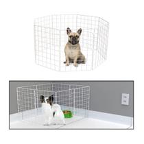 Cercado Móvel Cachorro Pequeno Porte Porquinho da Índia 8 Telas 30x40 Branco