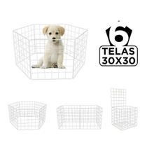 Cercado para Cachorro pequeno porte Canil Móvel 6 telas Branco Cercado para Cachorro pequeno porte Canil Móvel 6 telas Branco