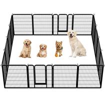 Cercado para Cães Yaheetech 12 Painéis 102 x 134 cm Cerca de Metal