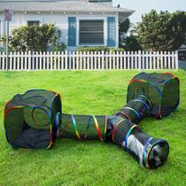 Cercado para gatos LUCKITTY Outdoor Rainbow com 2 túneis cubo