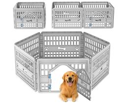 Cercado para Pets DRATO Cinza 171x171x60cm com Portão