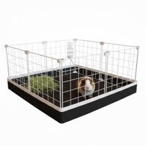 Cercado para Porquinho da Índia 60x60cm Aramado Branco com Bandeja Higiênica Impermeável