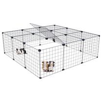 Cercado para Porquinho da Índia Coelho 120x120x40cm com Teto ou Fundo para Uso Duplo Gaiola Pet Preto Cercado para Porquinho da Índia Coelho 120x120x40cm com Teto ou Fundo para Uso Duplo Gaiola Pet Preto