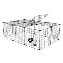 Cercado para Porquinho da Índia Coelho 80x120x40cm com Teto ou Fundo para Uso Duplo Gaiola Pet Preto Cercado para Porquinho da Índia Coelho 80x120x40cm com Teto ou Fundo para Uso Duplo Gaiola Pet Preto