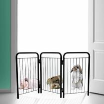 Cercado Pet Cercadinho Para Cachorro Divisoria Grade Portao 3 Partes 102x69 Preto Cercado Pet Cercadinho Para Cachorro Divisoria Grade Portao 3 Partes 102x69 Preto