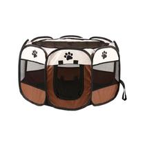 Cercado Pet Dobrável Cercadinho Cães Gatos 73 X 43Cm Marrom - Atmx