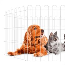 Cercado Pet em Aço Kit com 4 Telas 60,5x55cm, Montagem Rápida e Modular, Pintura Eletrostática