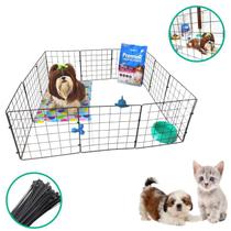 Cercado Pet Modular 12 Telas 30x30cm Gaiola Coelho Gato Cão Pequeno Tela Aramada Móvel Segura