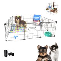 Cercado Pet Modular 12 Telas 30x30cm Gaiola Coelho Gato Cão Pequeno Tela Aramada Segura