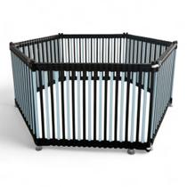 Cercado Pet Multiuso em PVC e Polietileno - Kit 6 Lados (Preto e Azul)