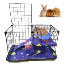 Cercado Pet Porquinho da Índia 30x60x40 Preto com Teto Toca Rede e Tapete Completo com Acessórios para Macho