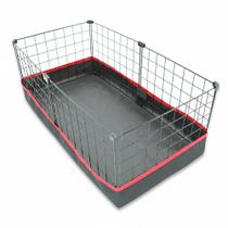 Cercado Porquinho da Índia 40x80cm Aramado Preto com Bandeja Higiênica Impermeável