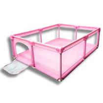 Cercado Tela Grade Proteção Cercadinho Portão Infantil Bebe 200-150CM - Rosa
