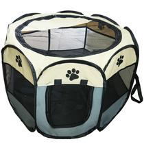 Cercado Tenda Pet Dobrável Portátil Cão Gato Coelho Cinza