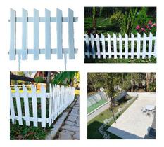 Cercas Para Jardim E Canteiro Kit com 9 Decorativa Ripa De Plástico Branca P faz 3 mt