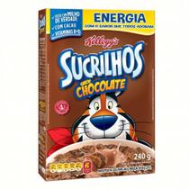 Cereal Matinal Sucrilhos Kelloggs com Flocos de Milho Sabor Chocolate - Caixa 240g