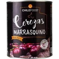 Cereja Com Talo Ao Marrasquino Chilefood Lata 3,3kg Liq 2KG DRENADO