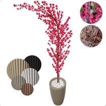 Cerejeira Artificial Curva Sakura Pink Grande Vaso Decoração