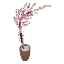 Cerejeira Artificial Rosa Bebê De Galho Curvo Vaso Decoração - Flor de Mentirinha