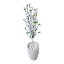 Cerejeira Branca Planta Artificial com Vaso Decoração - Flor de Mentirinha