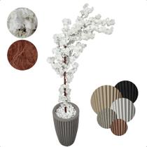 Cerejeira Japonesa Artificial Curvada Branca Grande Vaso Decorativo
